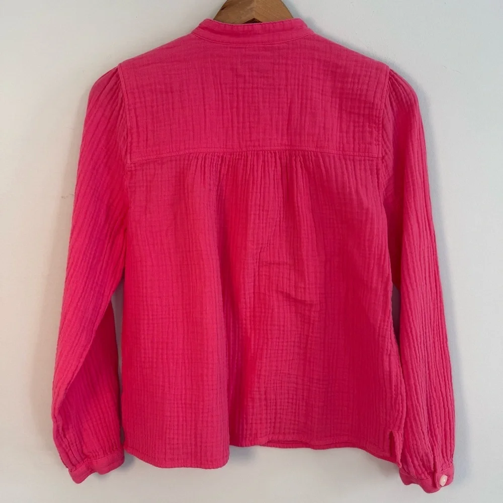 J. Crew Fresco Gauze Pink Blouse, Size S - Picture 3 of 5